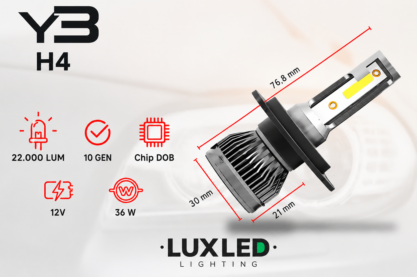 Kit Ampolletas LED Y3 22.000 LM