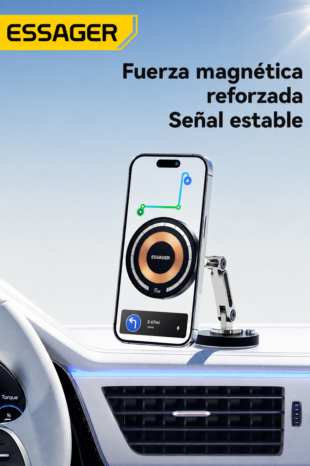 Soporte Magnético Inalámbrico 15W para Auto