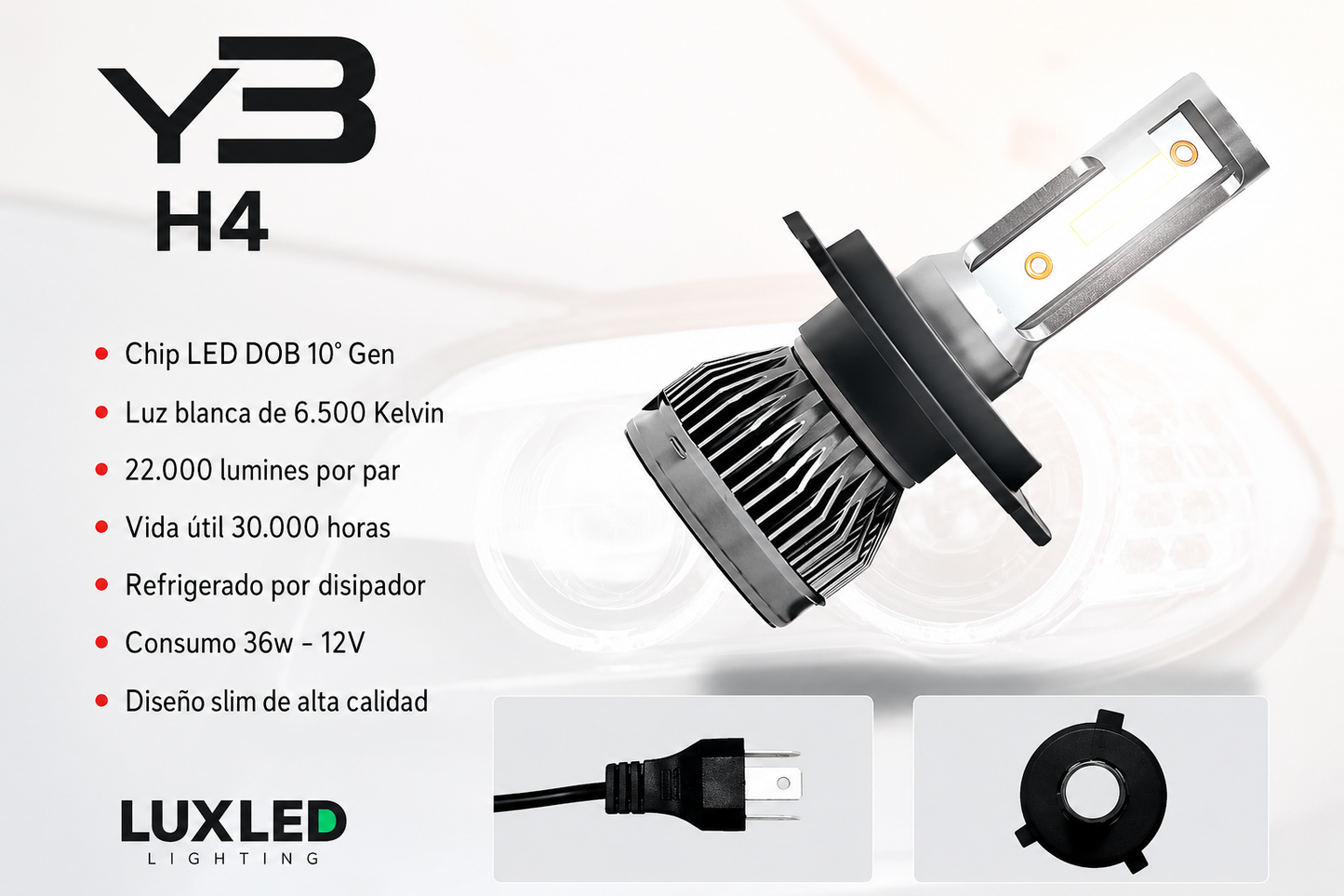 Kit Ampolletas LED Y3 22.000 LM