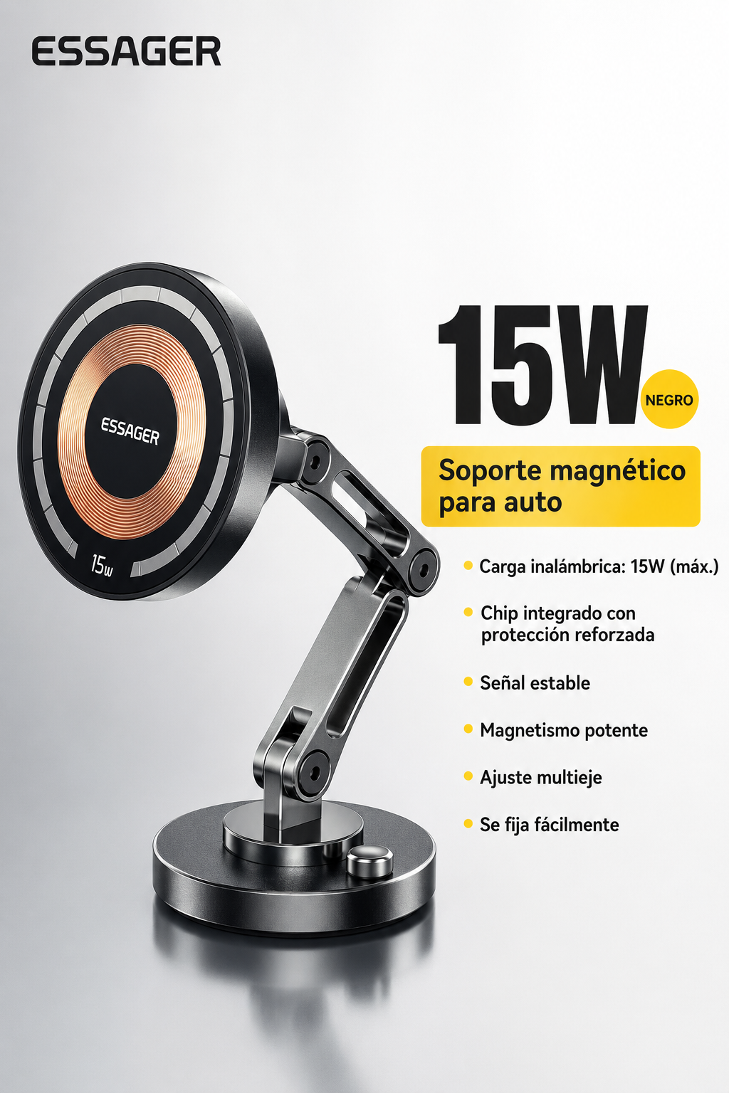 Soporte Magnético Inalámbrico 15W para Auto