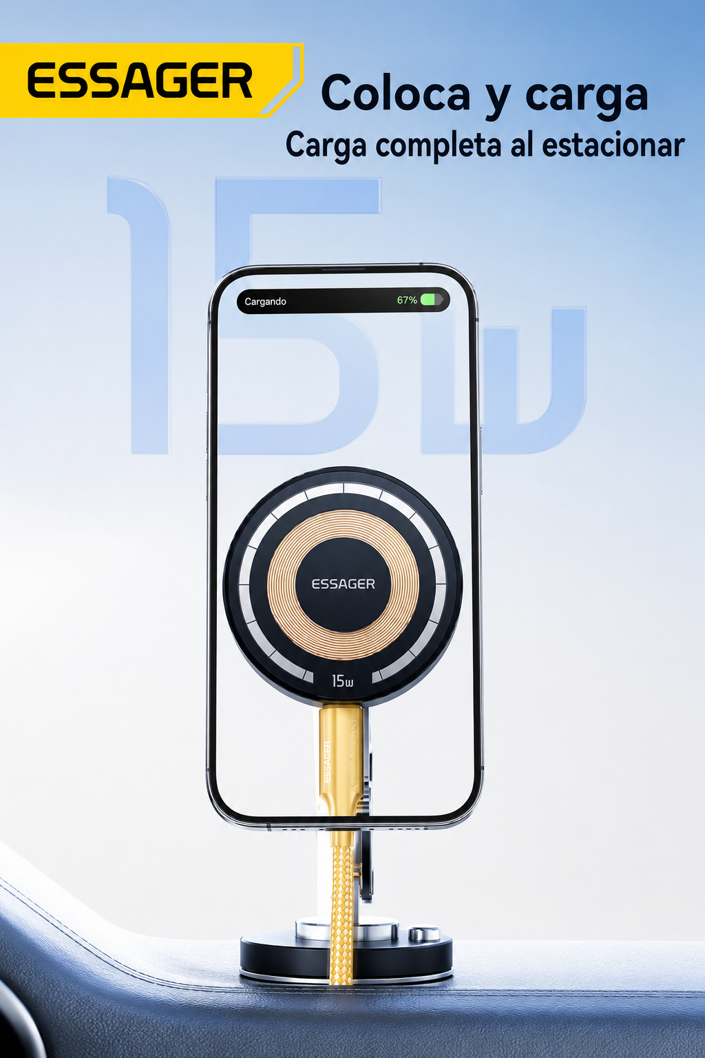 Soporte Magnético Inalámbrico 15W para Auto